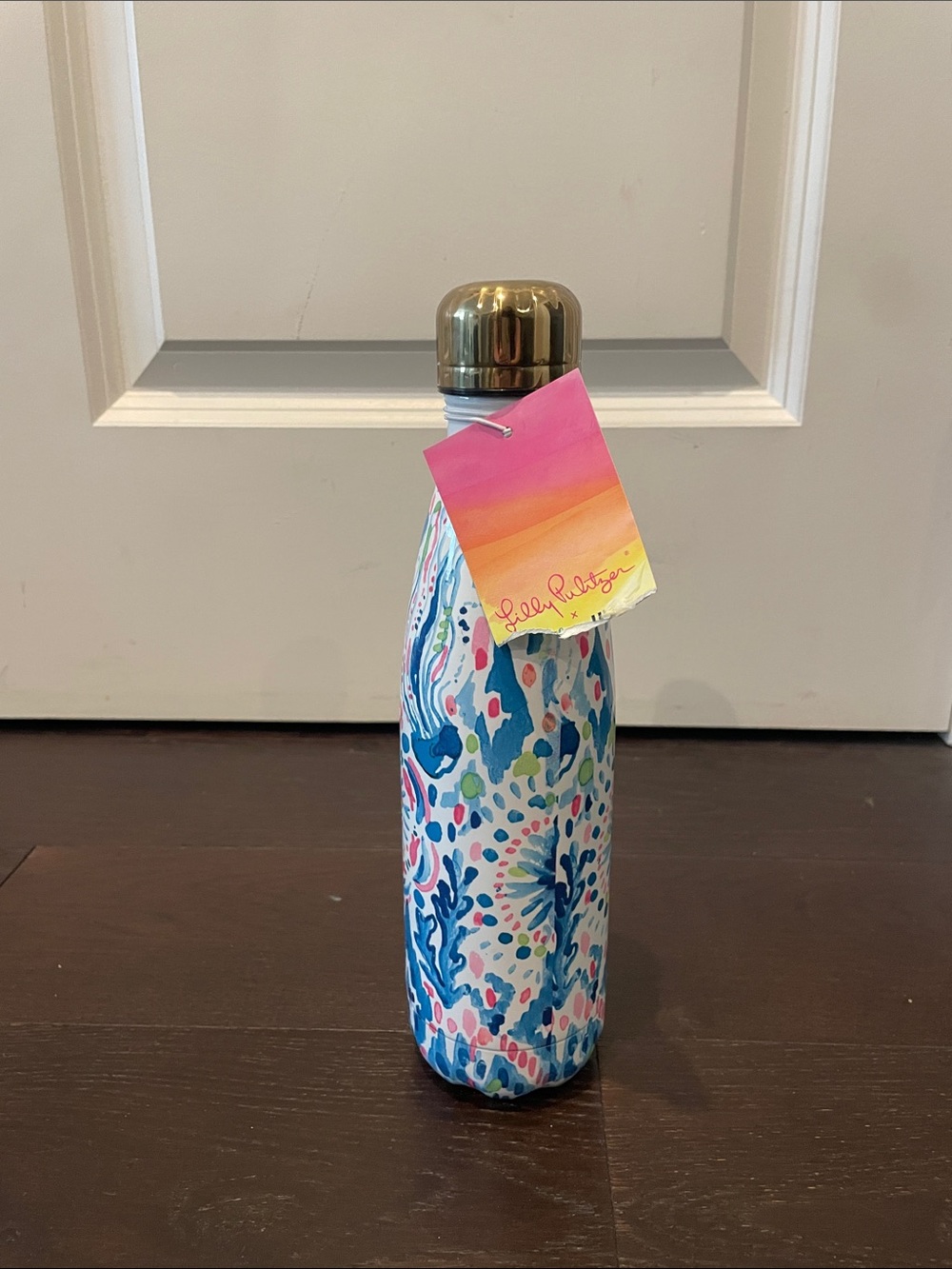 Lilly Pulitzer Blue Multi Floral Pattern Insulated Bottle